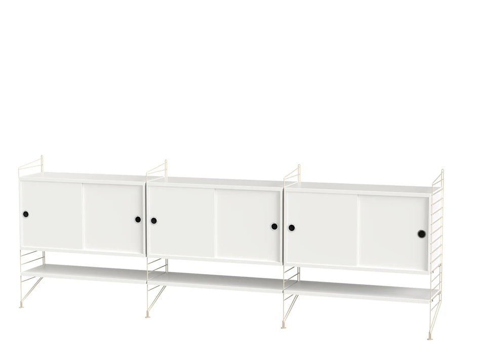 Reol, Living room F fra String - Beige - hvid - Jacobsen Plus