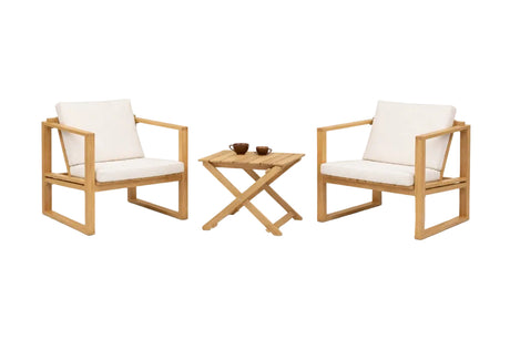 Bodil Kjær und Børge Mogensen Outdoor Lounge-Set in Teak mit 1 Beistelltisch und 2 Lounge-Sesseln inkl. Kissen von Carl Hansen & Søn - 1 - Jacobsen Plus