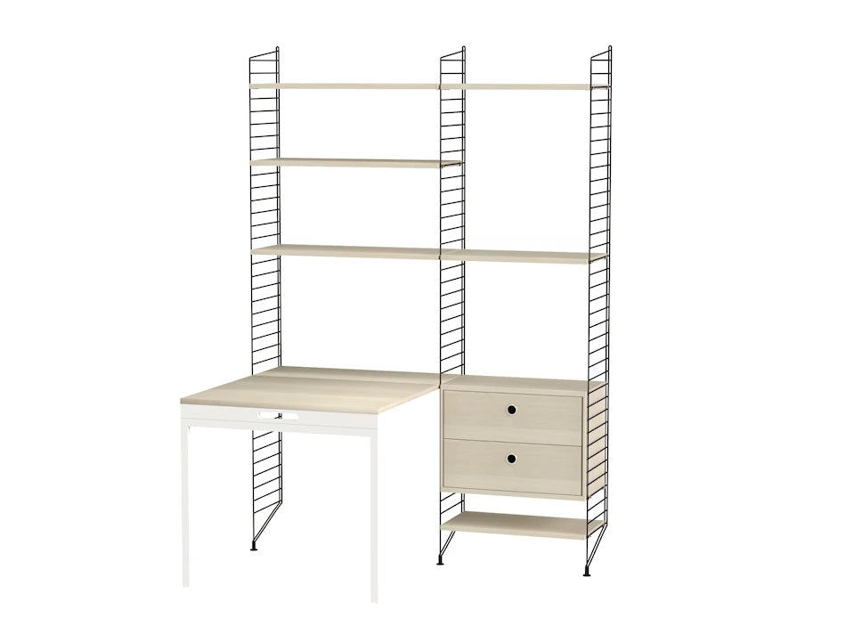 Büro, Bundle E von String - Schwarz - Esche - Jacobsen Plus