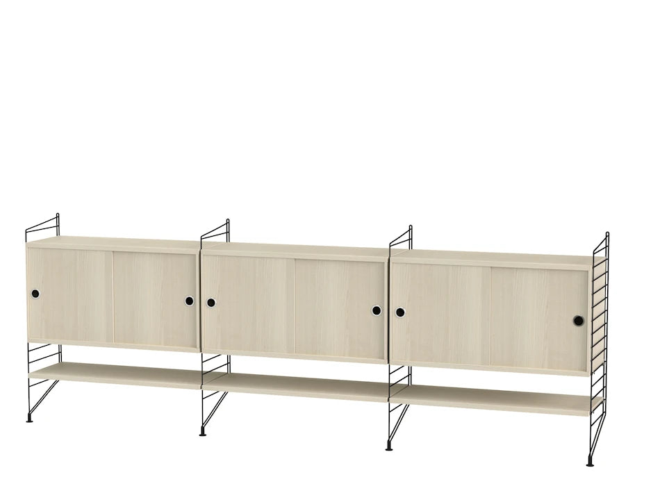 Reol, Living room F fra String - Sort - ask - Jacobsen Plus