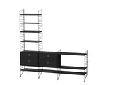 Reol, Living room J fra String - Sort - sort ask - Jacobsen Plus
