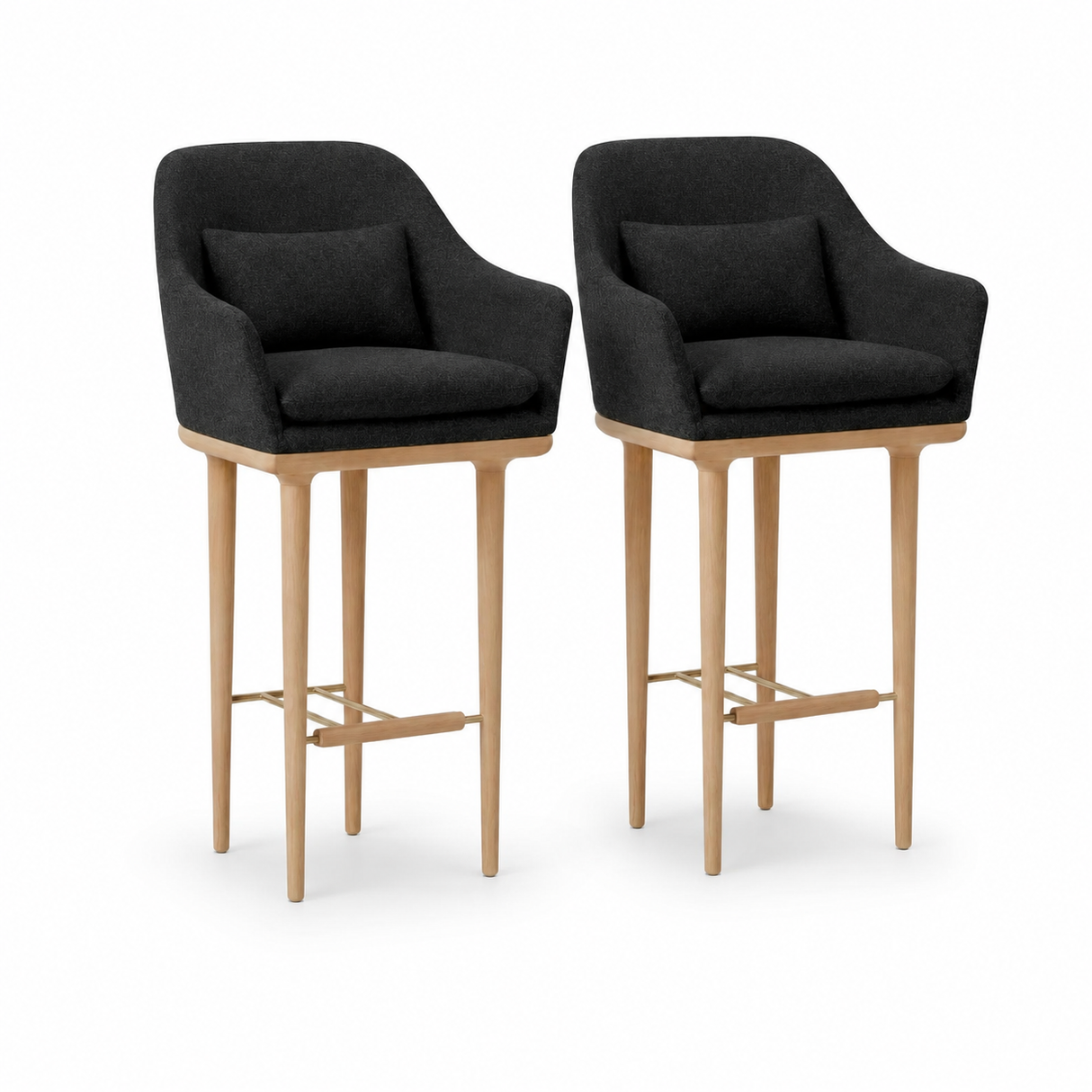 Stellar Works Lunar barstole H75 i eg med Hallingdal 180 - 2 stk. - 1 - Jacobsen Plus