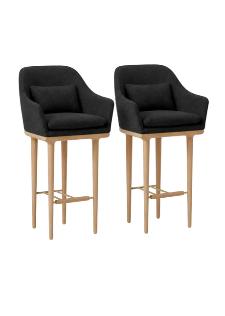 Stellar Works Lunar Barhocker H75 in Eiche mit Hallingdal 180 - 2 Stk. - 1 - Jacobsen Plus