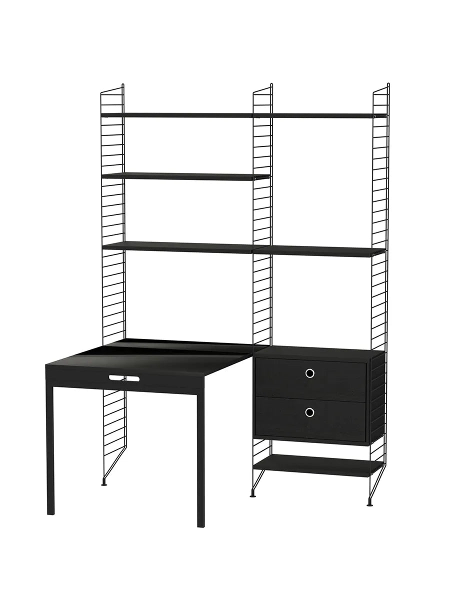 Büro, Bundle E von String - Schwarz - schwarz Esche - Jacobsen Plus