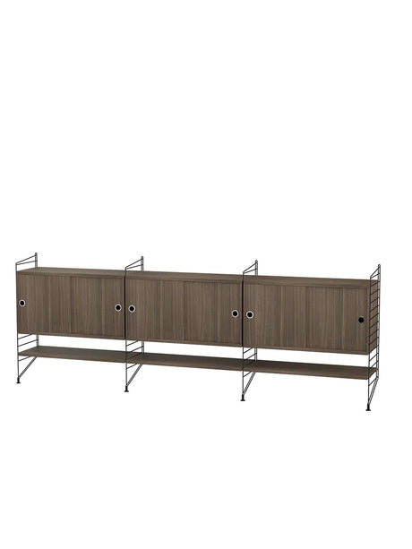 Regal, Living Room F von String - Walnuss - Schwarz - Jacobsen Plus