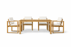 Bodil Kjær Gartenmöbelset in Teak mit 1 Gartentisch und 4 Gartenstühlen inkl. Kissen von Carl Hansen & Søn