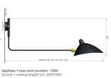 Big Wall Lamp w/1 Rotating Straight Arm af Serge Mouille - 2 - Jacobsen Plus