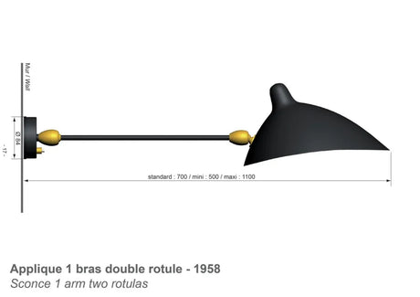 Big Wall Lamp m/1 Arm, 2 Rotula von Serge Mouille - 2 - Jacobsen Plus