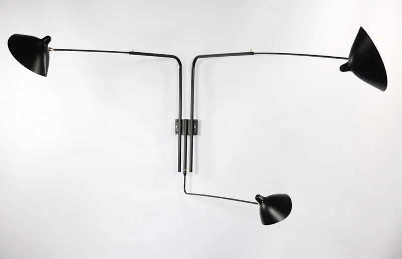 Big Wall Lamp w/3 Rotating Straight Arms af Serge Mouille - 5 - Jacobsen Plus