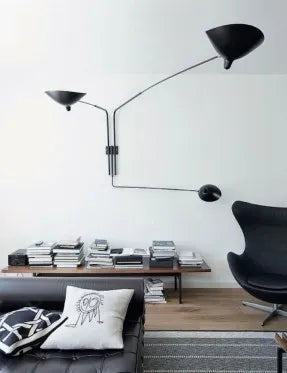 Big Wall Lamp mit 3 drehbaren geraden Armen von Serge Mouille - 4 - Jacobsen Plus