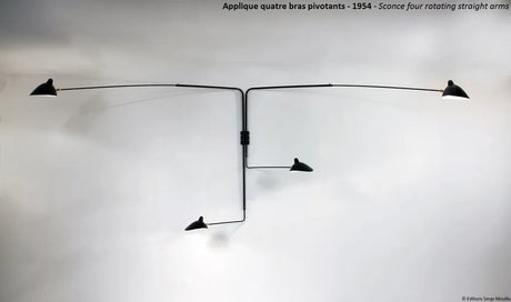 Big Wall Lamp m/4 Rotierende Gerade Arme von Serge Mouille - 5 - Jacobsen Plus