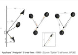 Spider Big Wall Lamp mit 3 festen Armen von Serge Mouille - 4 - Jacobsen Plus