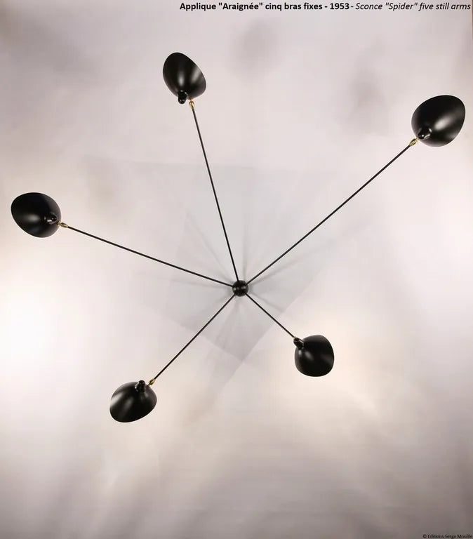 Spider BIG Wall Lamp mit 5 festen Armen von Serge Mouille - 3 - Jacobsen Plus
