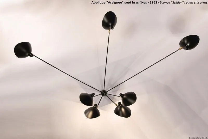 Spider Big Wall Lamp mit 7 festen Armen von Serge Mouille - 5 - Jacobsen Plus