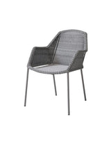 Breeze Havestol m. Armlæn, stabelbar fra Cane-line - Light grey - Jacobsen Plus