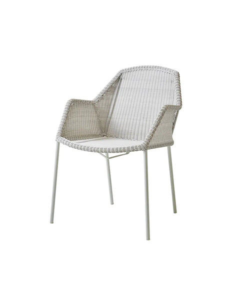 Breeze Gartenstuhl mit Armlehne, stapelbar von Cane-line - Weißgrau - Jacobsen Plus