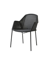 Breeze Havestol m. Armlæn, stabelbar fra Cane-line - Black - Jacobsen Plus