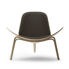 CH07 Shell Chair, Eiche weißöl/Thor 306 von Hans J. Wegner