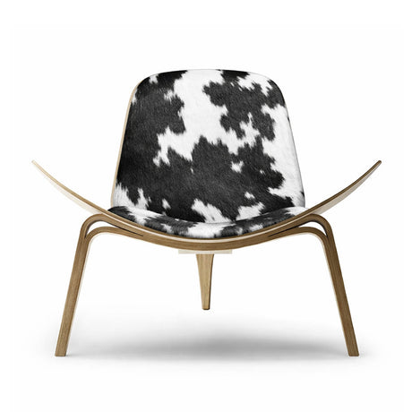 CH07 Shell Chair, Eiche Öl/Kuhfell, Schwarz von Hans J. Wegner - 1 - Jacobsen Plus