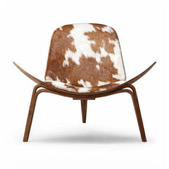 CH07 Shell Chair, Walnuss, geölt/Koskind, braun von Hans J. Wegner