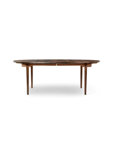 CH339 Esstisch von Carl Hansen & Søn - Walnuss / Lack / Auszug für 2 Platten inkl. 1 Holzstützbein in Schwarz - Jacobsen Plus