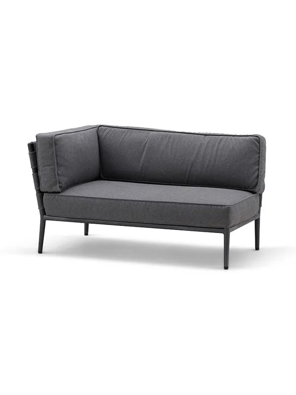 Conic 2 pers. Modulsofa, højre inkl. hyndesæt fra Cane-line - Grey - Jacobsen Plus