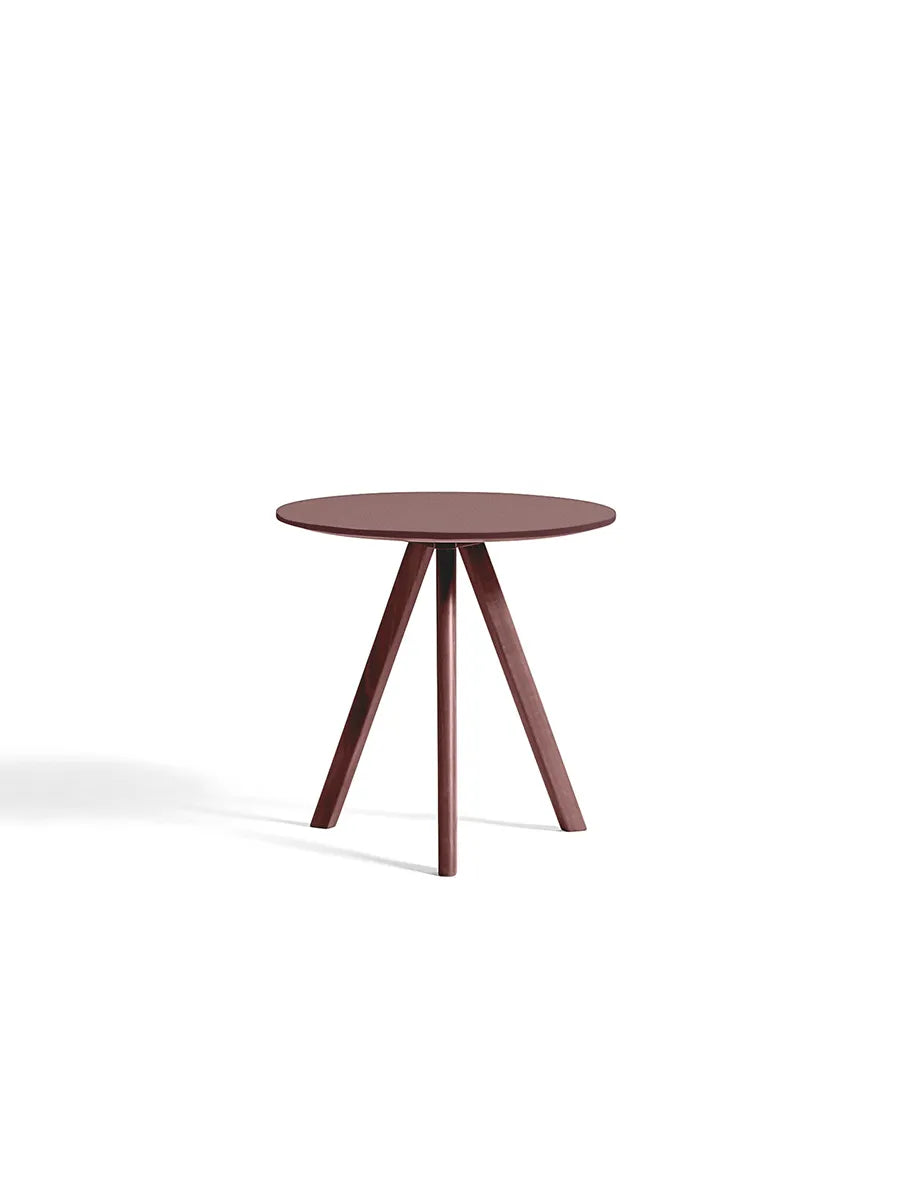 Copenhague CPH20 Sofabord, Ø50 cm fra Hay - Bordeaux lakeret eg / Burgundy Linoleum - Jacobsen Plus
