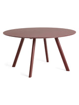 Copenhague CPH25 Tisch, Ø140 cm von HAY - Bordeaux lackierte Eiche / Burgunder Linoleum - Jacobsen Plus