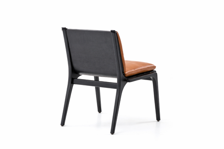 Rén Esszimmerstuhl, schwarz Eiche, Kissen m. Cognac Leder - 2 - Jacobsen Plus