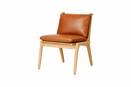 Rén Esszimmerstuhl, Eiche, Kissen mit Cognac-Leder - 1 - Jacobsen Plus