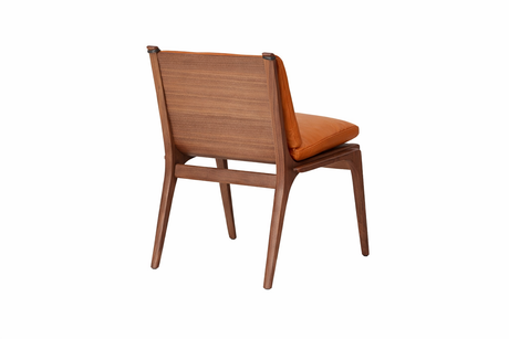 Rén Esszimmerstuhl, Walnuss, Kissen mit Cognac Leder - 2 - Jacobsen Plus