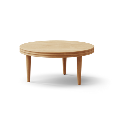 Groove Coffee Table Ø80 von DK3 - Ø80 x H30 cm / Eg / Seife - Jacobsen Plus