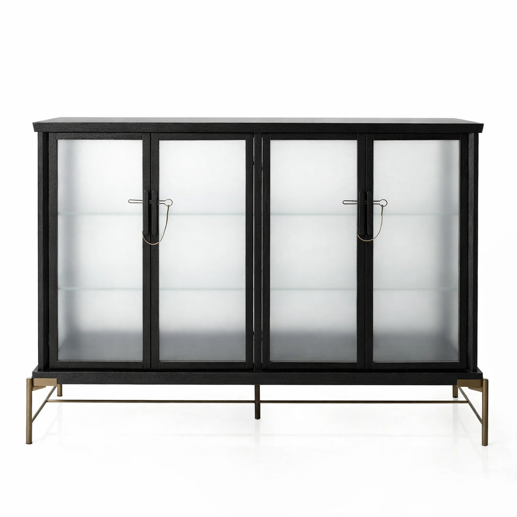Dowry I kabinet, sort eg, frosted glass fra Stellar Works - 1 - Jacobsen Plus