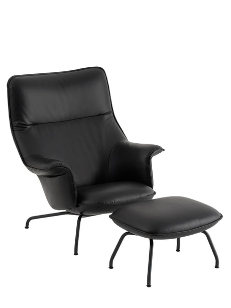Doze Lounge Chair inkl. Fußhocker, black refine leather fra Muuto - 1 - Jacobsen Plus