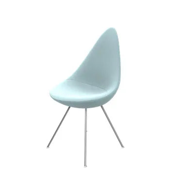 3110 Drop™ Stuhl af Arne Jacobsen - Voll gepolstert / Steelcut / 820 Pastelblau - Jacobsen Plus