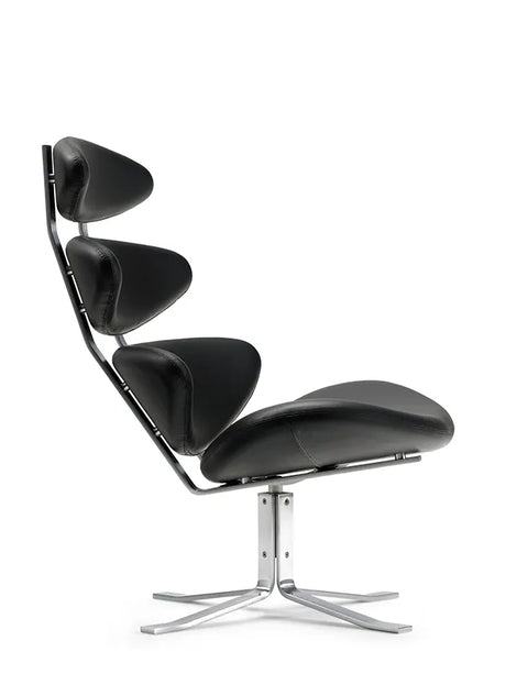 Corona Stuhl, Schwarz Omni 301 Leder von Erik Jørgensen - 3 - Jacobsen Plus