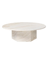 Epic Coffee Table Ø110 cm, travertine fra GUBI - Neutral White - Jacobsen Plus