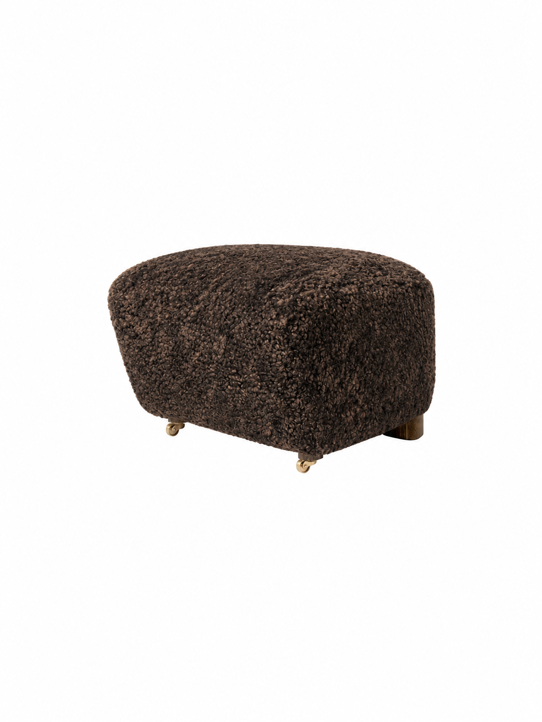 The Tired Man Fußhocker von Audo Copenhagen - Dark Stained Oak - Sheepskin Espresso - Jacobsen Plus
