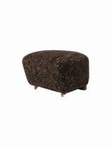 The Tired Man Fußhocker von Audo Copenhagen - Dark Stained Oak - Sheepskin Espresso - Jacobsen Plus