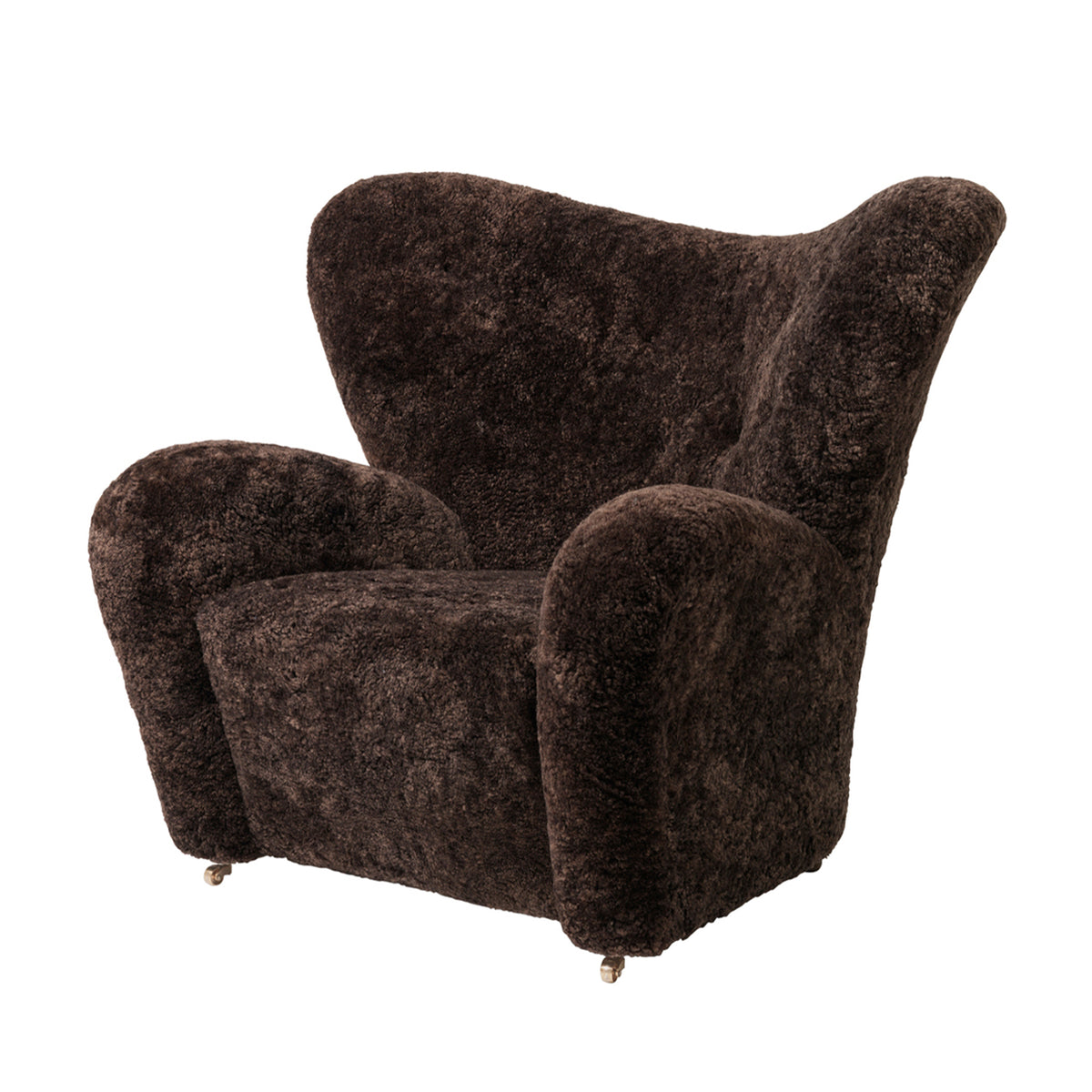 The Tired Man Lehnstuhl fra Audo Copenhagen - Dark Stained Oak - Sheepskin Espresso - Jacobsen Plus