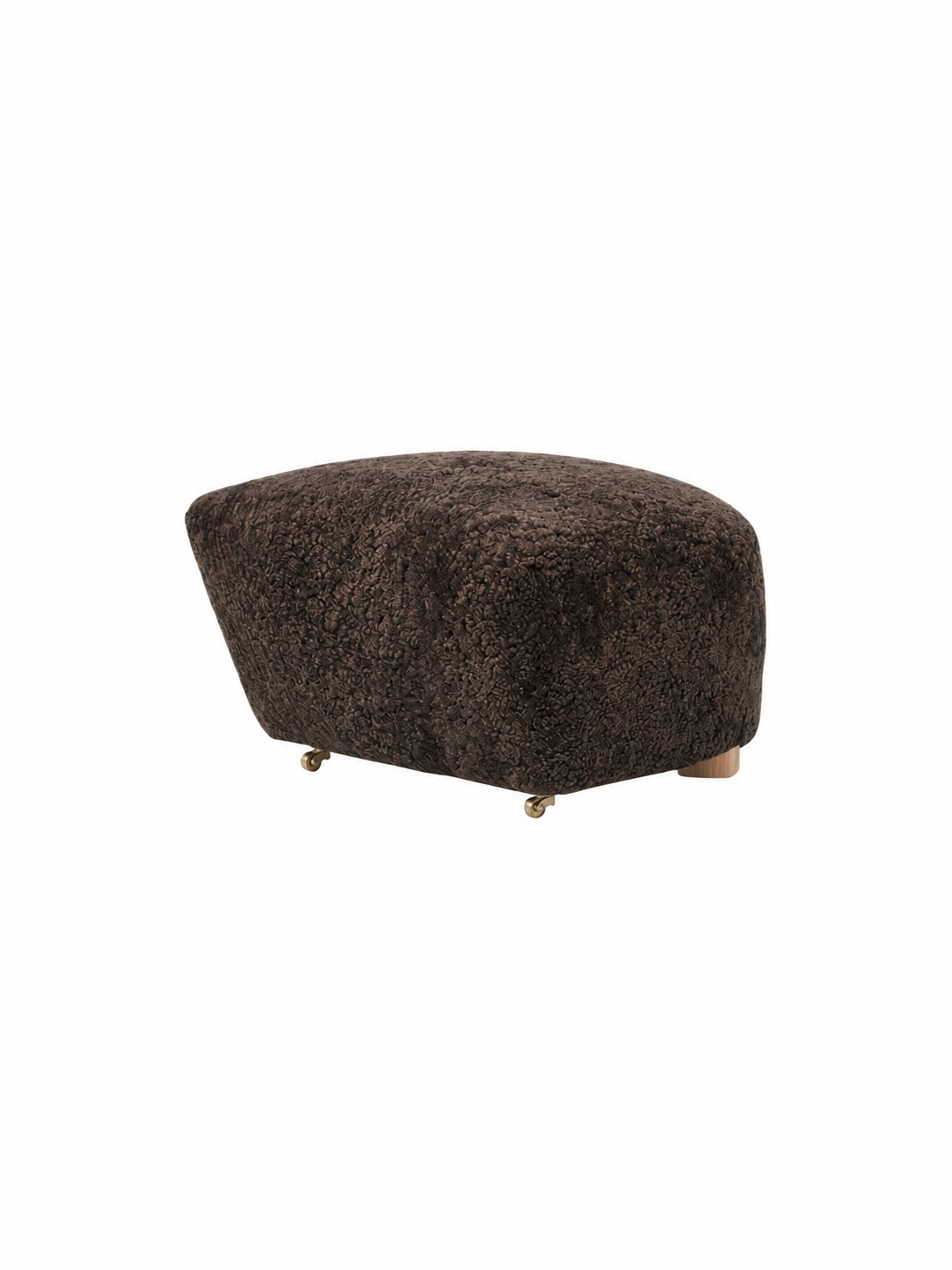 The Tired Man Fußhocker von Audo Copenhagen - Natural Oak - Sheepskin Espresso - Jacobsen Plus