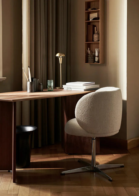 Rico Esszimmerstuhl, Swivel von Ferm Living - Bouclé - Off-White - Jacobsen Plus