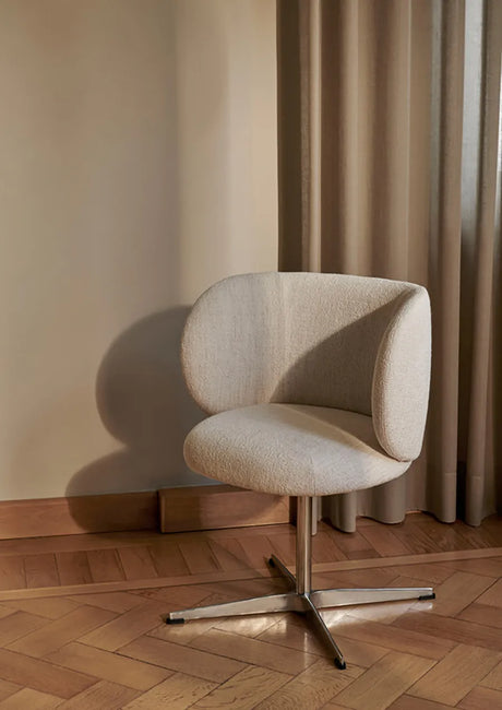 Rico Esszimmerstuhl, Swivel von Ferm Living - Bouclé - Off-White - Jacobsen Plus