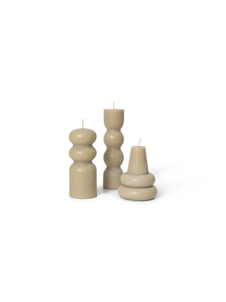 Torno Candles Sand, Set of 3 von Ferm Living - 1 - Jacobsen Plus