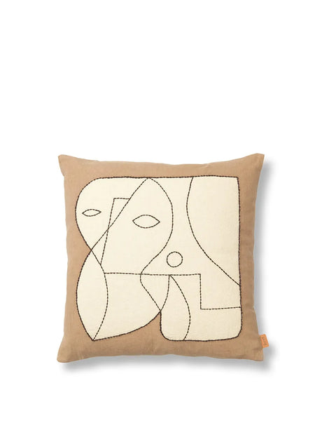 Figure Cushion, dark taupe/off-white von Ferm Living - 1 - Jacobsen Plus