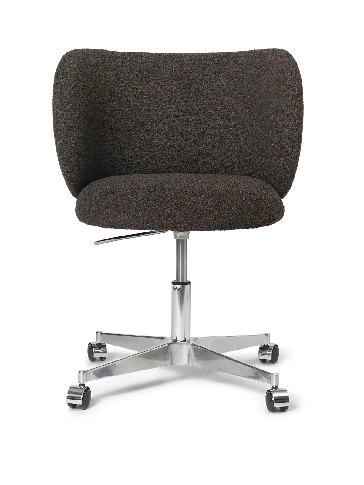 Rico Esszimmerstuhl mit Rollen von Ferm Living - Soft Bouclé - Dunkelbraun - Jacobsen Plus