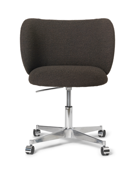 Rico Esszimmerstuhl mit Rollen von Ferm Living - Devoré-Samt - Flintgrau - Jacobsen Plus