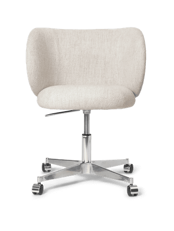 Rico Esszimmerstuhl mit Rollen von Ferm Living - Bouclé - Off-White - Jacobsen Plus