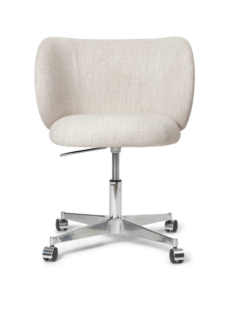 Rico Esszimmerstuhl mit Rollen von Ferm Living - Devoré-Samt - Flintgrau - Jacobsen Plus
