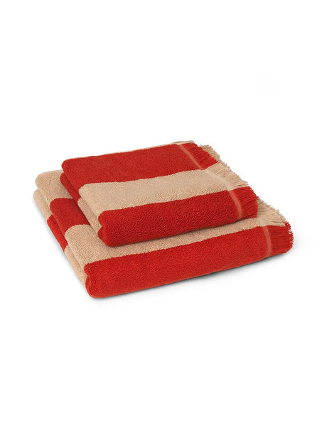 Alee Handtuch, light camel/red von Ferm Living - 4 - Jacobsen Plus